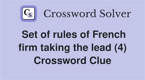 set of rules crossword clue